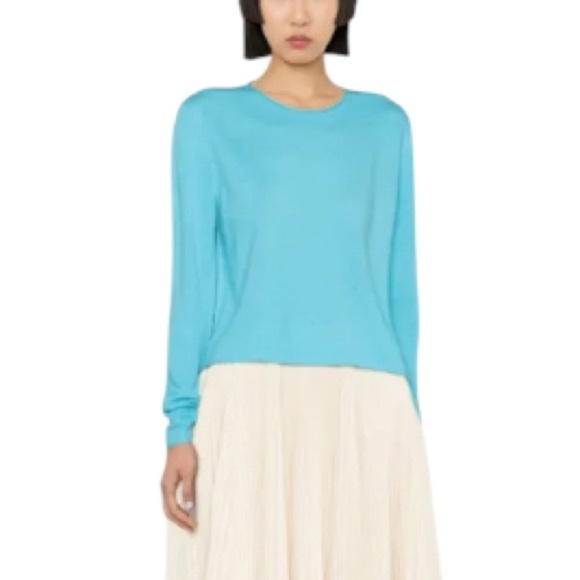 Lisa Yang Ida Cashmere Sweater NWT Amalfi Blue Organic Cashmere - Picture 1 of 13
